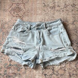 PacSun Light Blue Distressed Jean Shorts